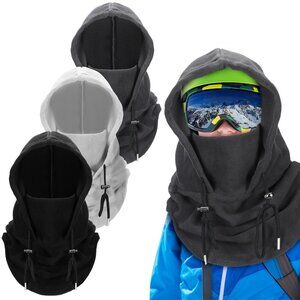3-Pack Wool Balaclava Ski Mask Windproof Helmet Hood Neck Warmer